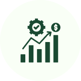 Business performance improvement symbol